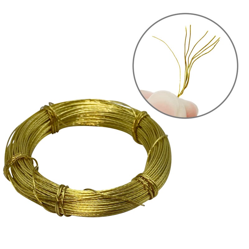 ECKJ Picture Hanging Brass Wire Bare Copper Wire 100-feet 7 Strands of Solid Copper Wire Braided Gold 30.5m - Image 3